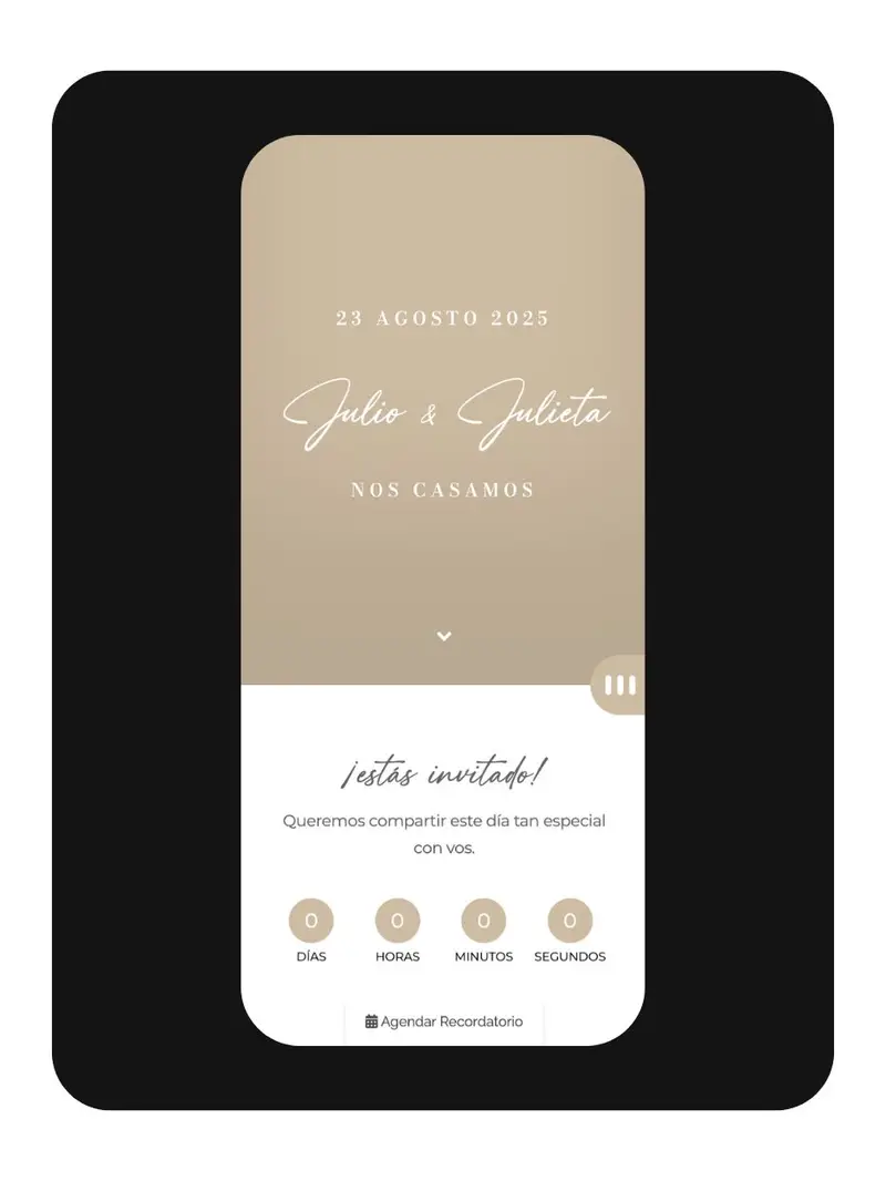 Modelo: Eternidad — invitación digital de boda optimizada para móvil